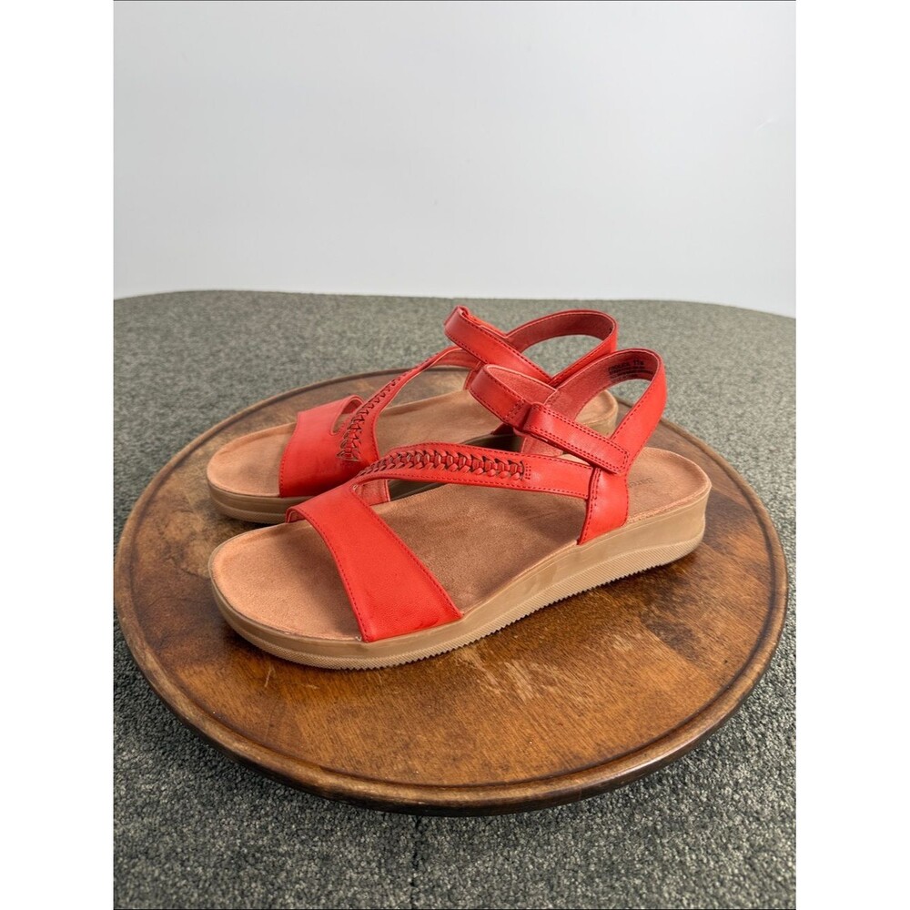 Baretraps Sandals Wm 11 M Frolick Orange Leather Strappy Comfort